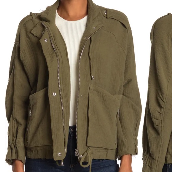 Blank NYC Jackets & Blazers - Blank NYC Cotton Voile Gauze Jacket in Army Green